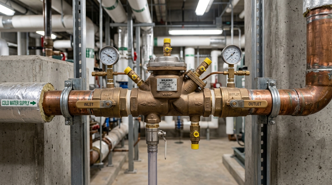 Commercial RPZ Backflow Preventer Assembly